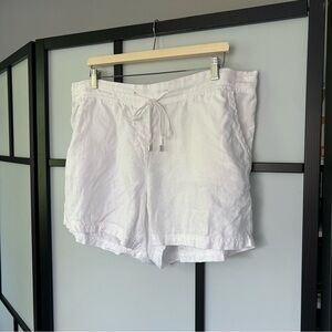 [16] Tommy Bahama White 100% Linen Drawstring Casual Spring Summer Shorts Women